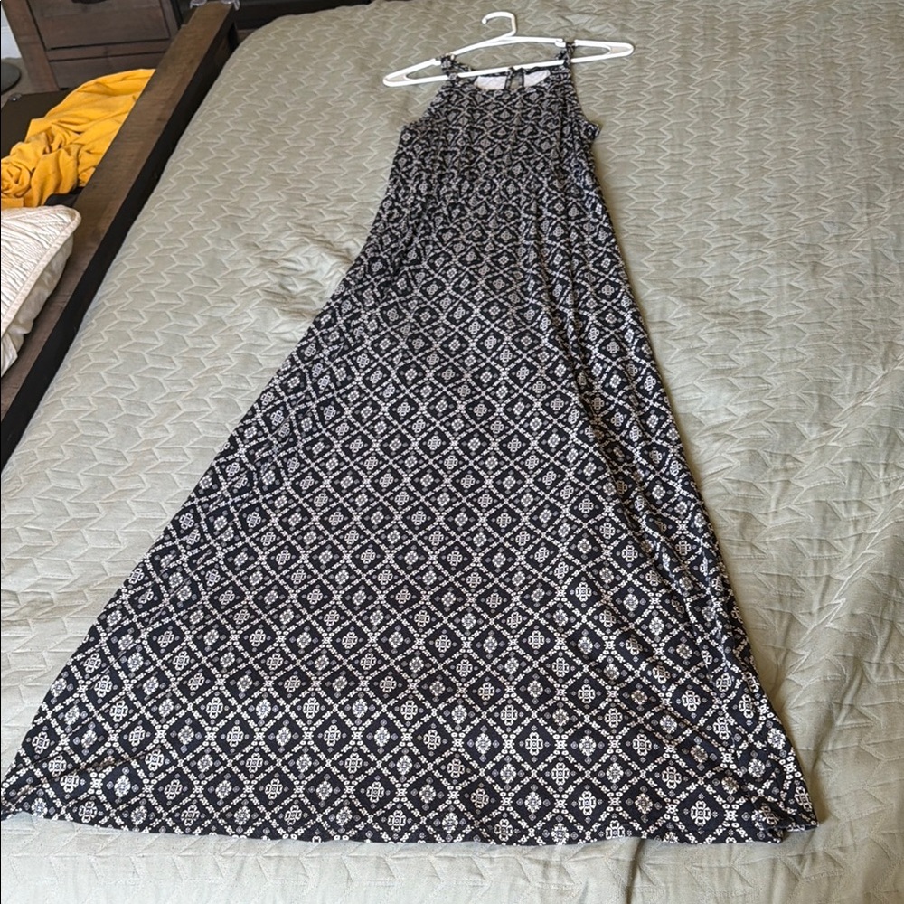 Papermoon Blue and White Geometric Maxi Dress